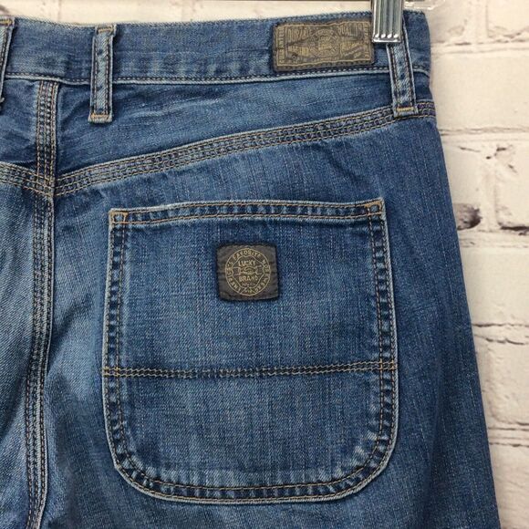 Lucky Brand Jeans Women's Sz 32x32 Logger Bootcut Button Fly Pedestrian Crossing - Picture 9 of 12